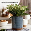 image:imageDOWAN 360 Rotating Extra Large Cooking Utensil Holder 76 Kitchen Utensil Holder for Countertop Utensil Crock for Farmhouse Kitchen Decor Ceramic Stable Utensil Caddy Soft WhiteBlue Ring