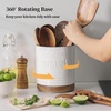 image:imageDOWAN 360 Rotating Extra Large Cooking Utensil Holder 76 Kitchen Utensil Holder for Countertop Utensil Crock for Farmhouse Kitchen Decor Ceramic Stable Utensil Caddy Soft WhiteWhite Text