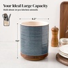 image:imageDOWAN 360 Rotating Extra Large Cooking Utensil Holder 76 Kitchen Utensil Holder for Countertop Utensil Crock for Farmhouse Kitchen Decor Ceramic Stable Utensil Caddy Soft WhiteBlue Ring