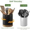 image:imageDOWAN 360 Rotating Extra Large Cooking Utensil Holder 76 Kitchen Utensil Holder for Countertop Utensil Crock for Farmhouse Kitchen Decor Ceramic Stable Utensil Caddy Soft WhiteMatte Black