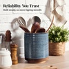 image:imageDOWAN 360 Rotating Extra Large Cooking Utensil Holder 76 Kitchen Utensil Holder for Countertop Utensil Crock for Farmhouse Kitchen Decor Ceramic Stable Utensil Caddy Soft WhiteBlue Ring