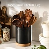 image:imageDOWAN 360 Rotating Extra Large Cooking Utensil Holder 76 Kitchen Utensil Holder for Countertop Utensil Crock for Farmhouse Kitchen Decor Ceramic Stable Utensil Caddy Soft WhiteMatte Black