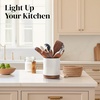 image:imageDOWAN 360 Rotating Extra Large Cooking Utensil Holder 76 Kitchen Utensil Holder for Countertop Utensil Crock for Farmhouse Kitchen Decor Ceramic Stable Utensil Caddy Soft WhiteWhite Specks