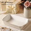 image:imageDOWAN Ceramic Casserole Dish for Oven 9x13 Deep Lasagna Pan Large Baking Dish with Handles 43 Quarts Durable and Oven Safe Pan for Roasting and Baking Alabaster WhiteArctic White
