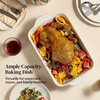 image:imageDOWAN Ceramic Casserole Dish for Oven 9x13 Deep Lasagna Pan Large Baking Dish with Handles 43 Quarts Durable and Oven Safe Pan for Roasting and Baking Alabaster WhiteArctic White