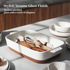 image:imageDOWAN Ceramic Casserole Dish for Oven 9x13 Deep Lasagna Pan Large Baking Dish with Handles 43 Quarts Durable and Oven Safe Pan for Roasting and Baking Alabaster WhiteAlabaster  Terracotta