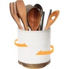 image:imageDOWAN 360 Rotating Extra Large Cooking Utensil Holder 76 Kitchen Utensil Holder for Countertop Utensil Crock for Farmhouse Kitchen Decor Ceramic Stable Utensil Caddy Soft WhiteWhite Ring