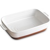 image:imageDOWAN Ceramic Casserole Dish for Oven 9x13 Deep Lasagna Pan Large Baking Dish with Handles 43 Quarts Durable and Oven Safe Pan for Roasting and Baking Alabaster WhiteAlabaster  Terracotta
