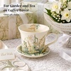 image:imageDOWAN 14 oz Coffee Mug and Saucer Set Ceramic Floral Mug for Cappuccino Latte Hot Cocoa and Tea Vintage Tea Cup Set for Women Gift Mug Green MugGreen Daffodil