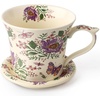 image:imageDOWAN 14 oz Coffee Mug and Saucer Set Ceramic Floral Mug for Cappuccino Latte Hot Cocoa and Tea Vintage Tea Cup Set for Women Gift Mug Green MugPurple Flower