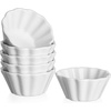 image:imageDOWAN Porcelain Ramekins  Oven Safe Serving Bowls for Souffle Creme Brulee and Dipping Sauces Flower Shape Ramekins for Baking 4OZ WhiteWhite