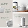 image:imageDOWAN Ramekins with Lids Oven Safe 15 oz Ramekin Bowls for Creme Brulee Souffle Dishes Porcelain Ramekins with Cover and Handle for Baking Stackable Set of 4 White10 OZ