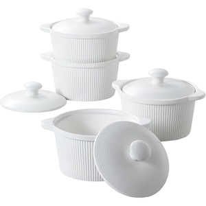 image:imageDOWAN Ramekins with Lids Oven Safe 15 oz Ramekin Bowls for Creme Brulee Souffle Dishes Porcelain Ramekins with Cover and Handle for Baking Stackable Set of 4 White15 OZ