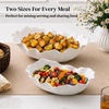 image:imageDOWAN Ceramic Serving Bowls Set of 2 Large Serving Dishes for Party Entertaining 12 amp 16 Oval Decorative Bowls for Salad Fruit Pasta  White