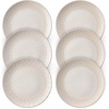 image:imageDOWAN 88 Salad Plates Set of 6  Round Embossed Design Light GrayEmbossed Light Gray