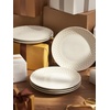 image:imageDOWAN 88 Salad Plates Set of 6  Round Embossed Design Light GrayEmbossed Light Gray