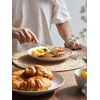 image:imageDOWAN 88 Salad Plates Set of 6  Round Embossed Design Light GrayEmbossed Light Gray