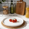 image:imageDOWAN 88 Salad Plates Set of 6  Round Embossed Design Light GrayWhite