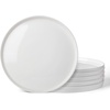 image:imageDOWAN 88 Salad Plates Set of 6  Round Embossed Design Light GrayWhite