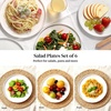 image:imageDOWAN 88 Salad Plates Set of 6  Round Embossed Design Light GrayWhite