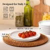 image:imageDOWAN 88 Salad Plates Set of 6  Round Embossed Design Light GrayWhite