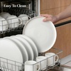 image:imageDOWAN 88 Salad Plates Set of 6  Round Embossed Design Light GrayWhite