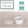 image:imageDOWAN Ramekins Oven Safe with Lids 468 oz Ceramic Cups Set of 6 White6 oz