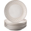 image:imageDOWAN 88 Salad Plates Set of 6  Round Embossed Design Light GrayEmbossed Light Gray