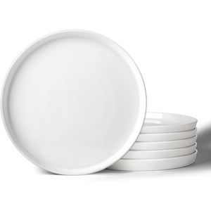 image:imageDOWAN 88 Salad Plates Set of 6  Round Embossed Design Light GrayWhite