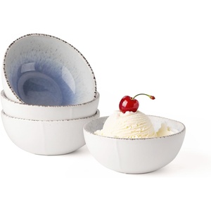 image:imageDOWAN Caymere Small Bowls Set 8 OZ Ceramic Dipping Bowls Coastal Blue
