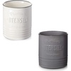 image:imageDOWAN 72 Industrial Kitchen Utensil Holder Grey  72 White Vintage Kitchen Utensil Holder