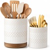 image:imageDOWAN Ceramic Kitchen Utensil Holder for Counter Set of 2 7654 White2