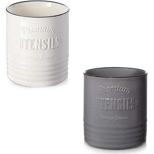 image:imageDOWAN 72 Industrial Kitchen Utensil Holder Grey  72 White Vintage Kitchen Utensil Holder