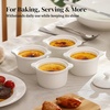 image:imageDOWAN Ramekins with Lids Oven Safe 5 oz Creme Brulee Ramekin Souffle Dishes Porcelain Small Bowls with Cover and Handle for Baking Stackable Set of 4 White5 OZ