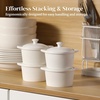 image:imageDOWAN Ramekins with Lids Oven Safe 5 oz Creme Brulee Ramekin Souffle Dishes Porcelain Small Bowls with Cover and Handle for Baking Stackable Set of 4 White5 OZ