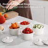 image:imageDOWAN Ramekins with Lids Oven Safe 5 oz Creme Brulee Ramekin Souffle Dishes Porcelain Small Bowls with Cover and Handle for Baking Stackable Set of 4 White5 OZ