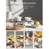 image:imageDOWAN Ramekins with Lids Oven Safe 5 oz Creme Brulee Ramekin Souffle Dishes Porcelain Small Bowls with Cover and Handle for Baking Stackable Set of 4 White10 OZ